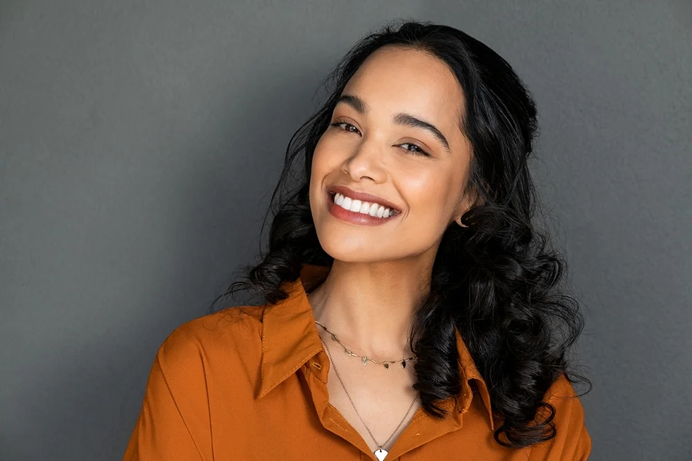 Women Showing teeth whitening